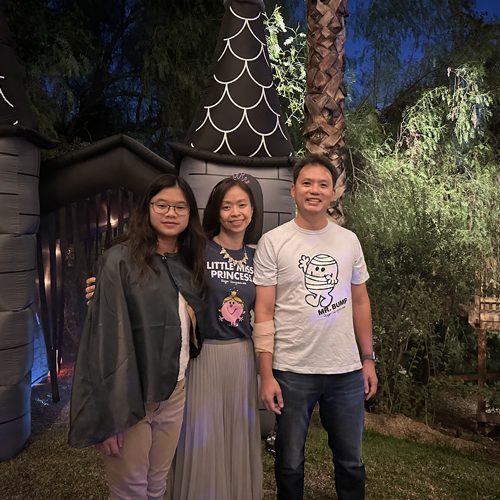 Earl Yaokasin and family at Halloween party