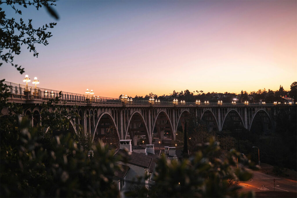 Train crossing a bridge