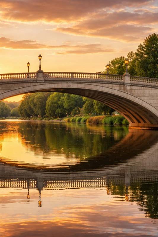 Bridge during sunset.