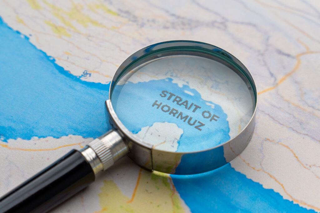 Strait of Hormuz on a map