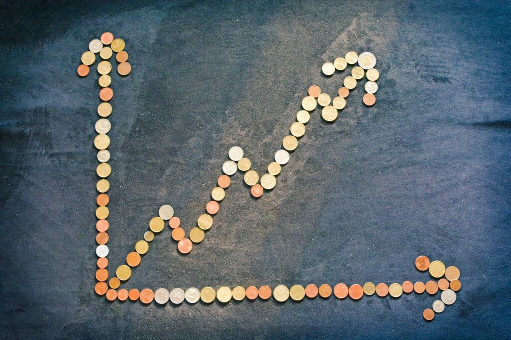 Inflation graph drawn with coins